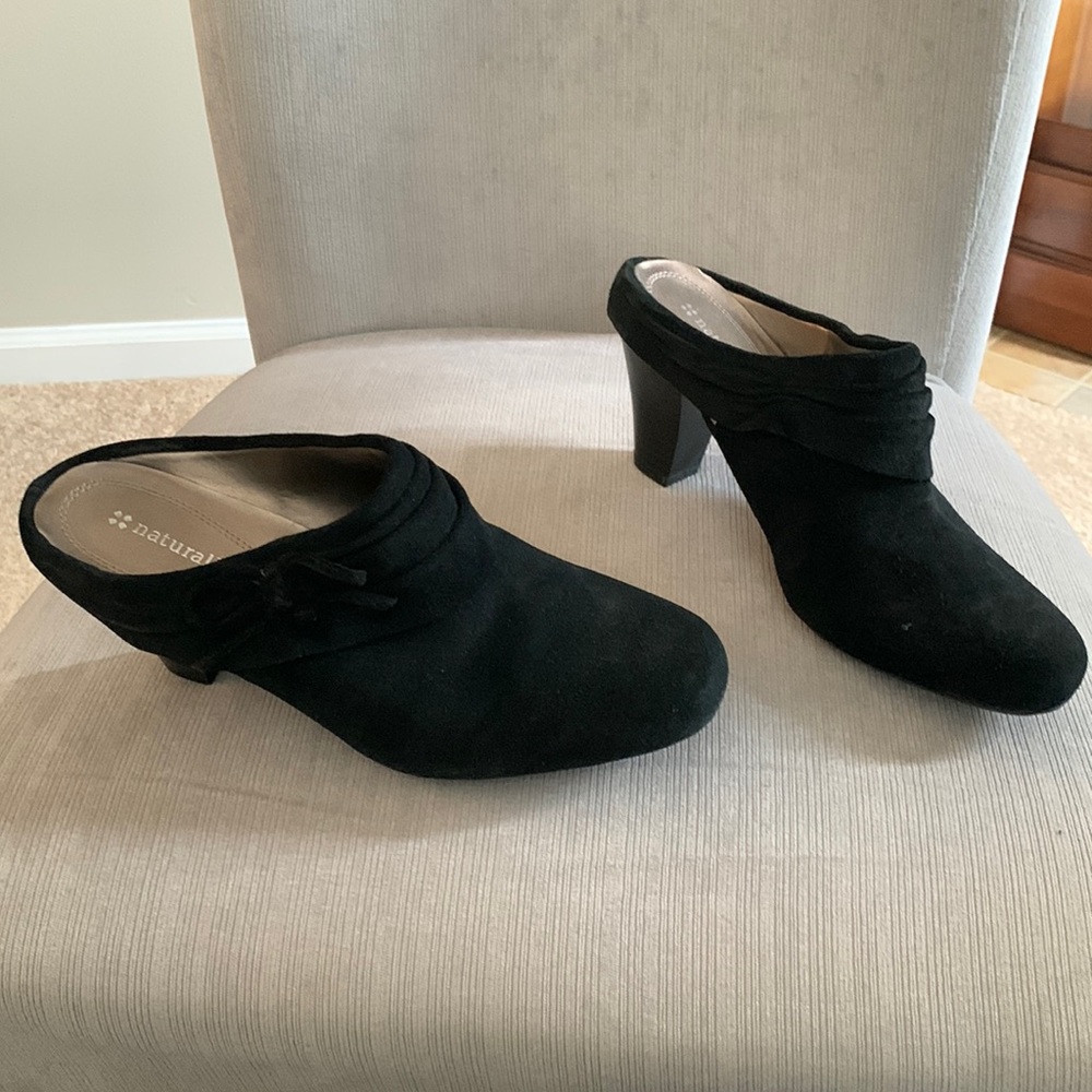 Naturalizer Black Suede Clogs